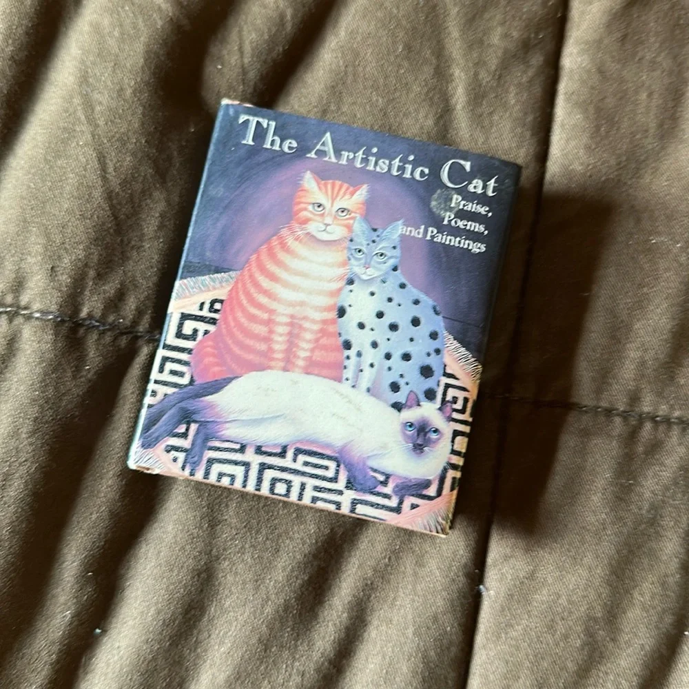 Vintage “The Artistic Cat” Praise, Poems, and Paintings Mini Coffee Table Book